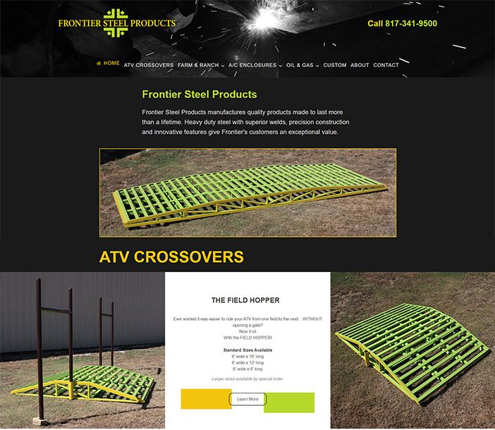 Image of Frontier Steel Products Website