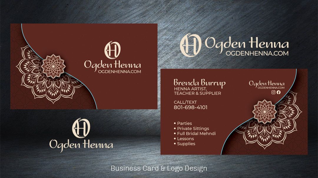 Business card and logo design for Ogden Henna
