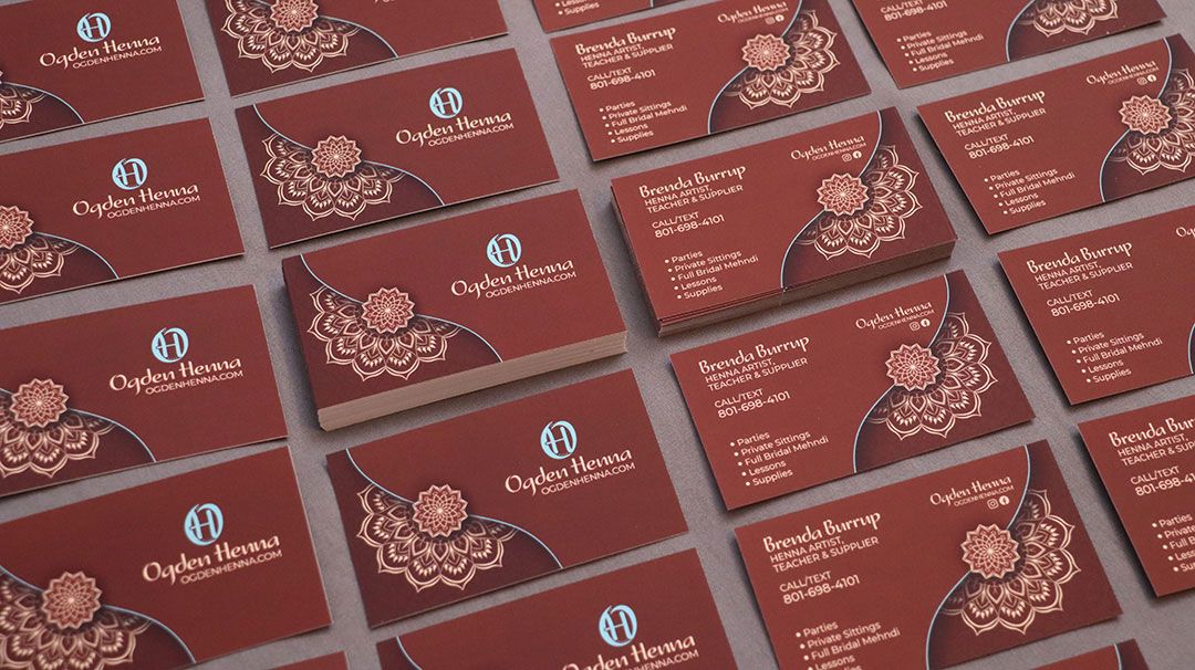 Business card design for Ogden Henna