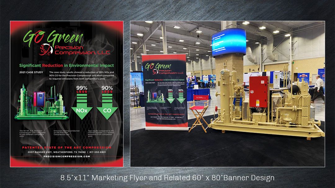 Brochure and trade show banner design for Precision Compression