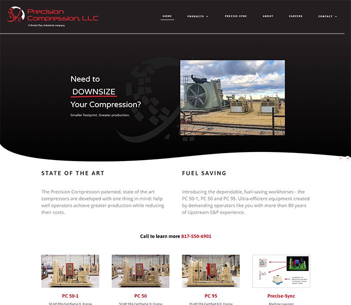 Image of Precision Compression LLC Website